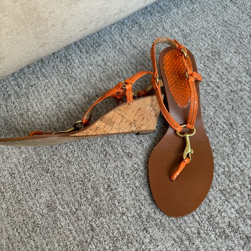 Vintage Coach wedge sandals, size 7